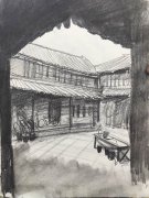 朱建路老師場景素描民居